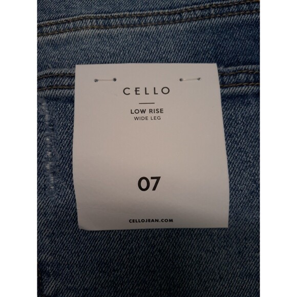 7 CELLO Low Rise Wide Leg Distressed Fray Raw Hem - Picture 6 of 10